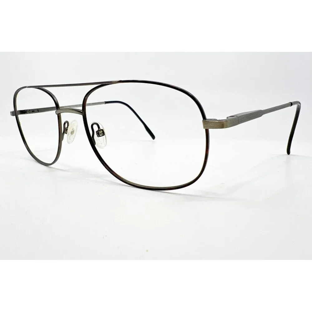 Kirkland Signature Arturo Eyeglasses Mens Pewter Aviator Metal 58-19-145